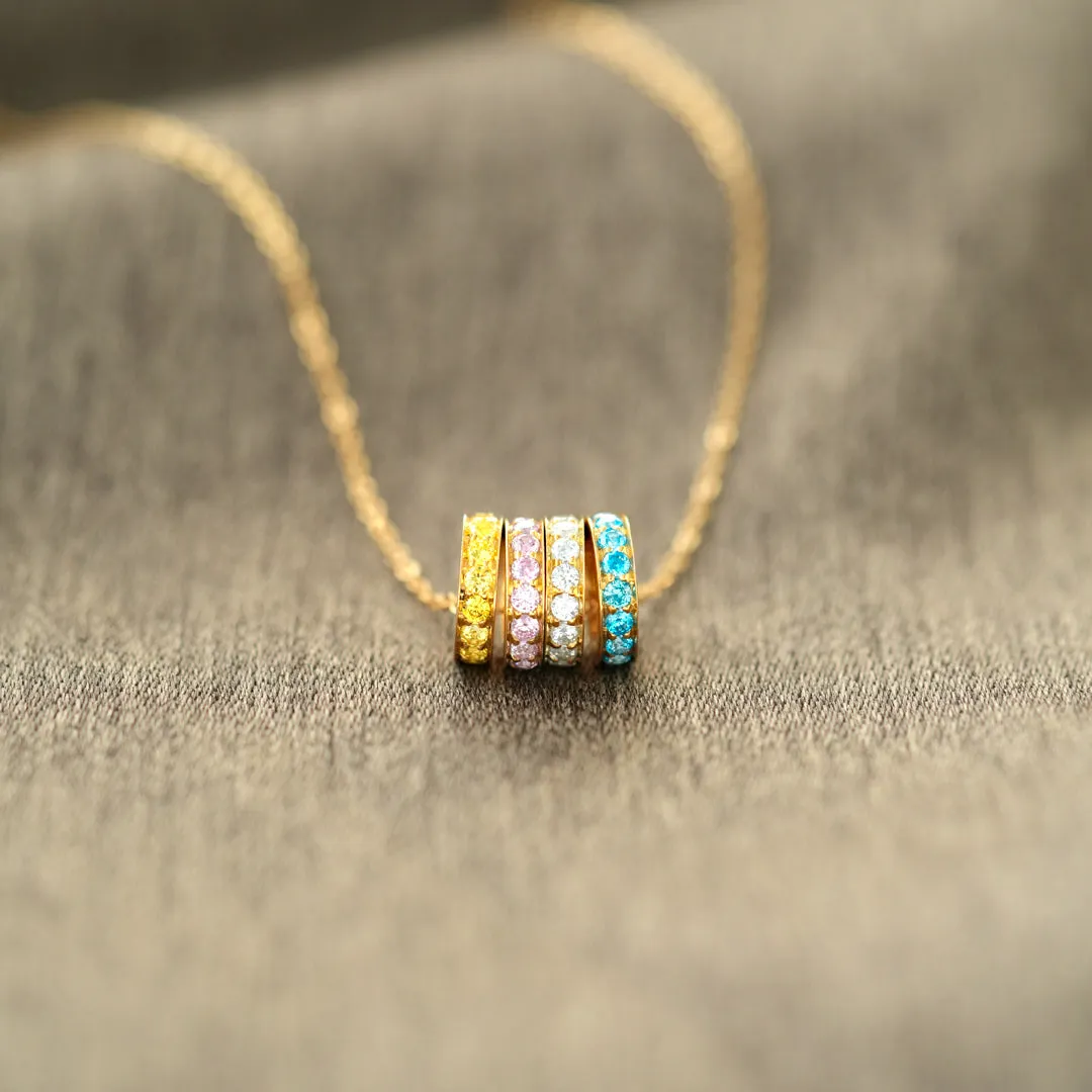 1-8 Birthstones Circle Necklace