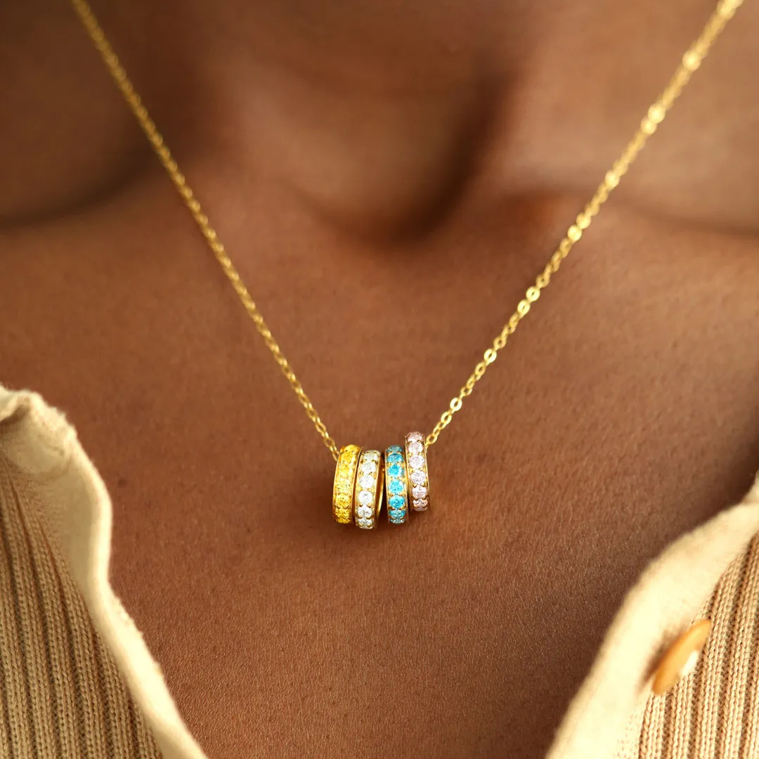 1-8 Birthstones Circle Necklace