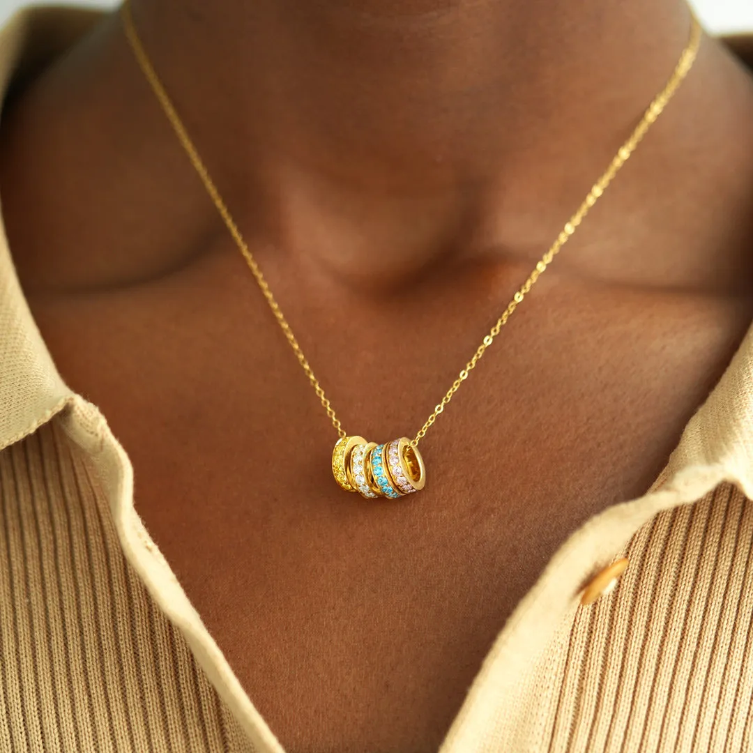 1-8 Birthstones Circle Necklace
