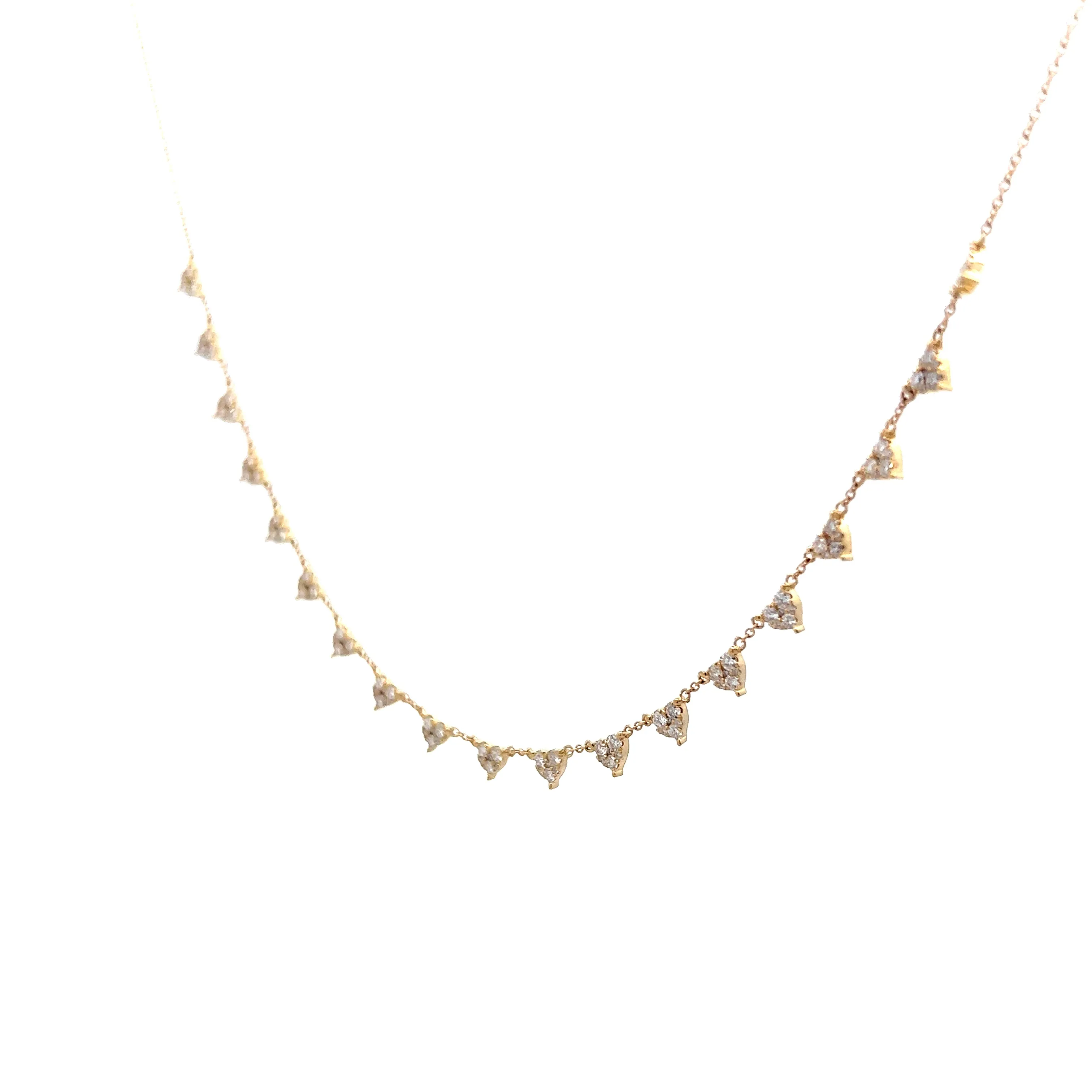 1.01 Pave Diamond Necklace in 14k Yellow Gold
