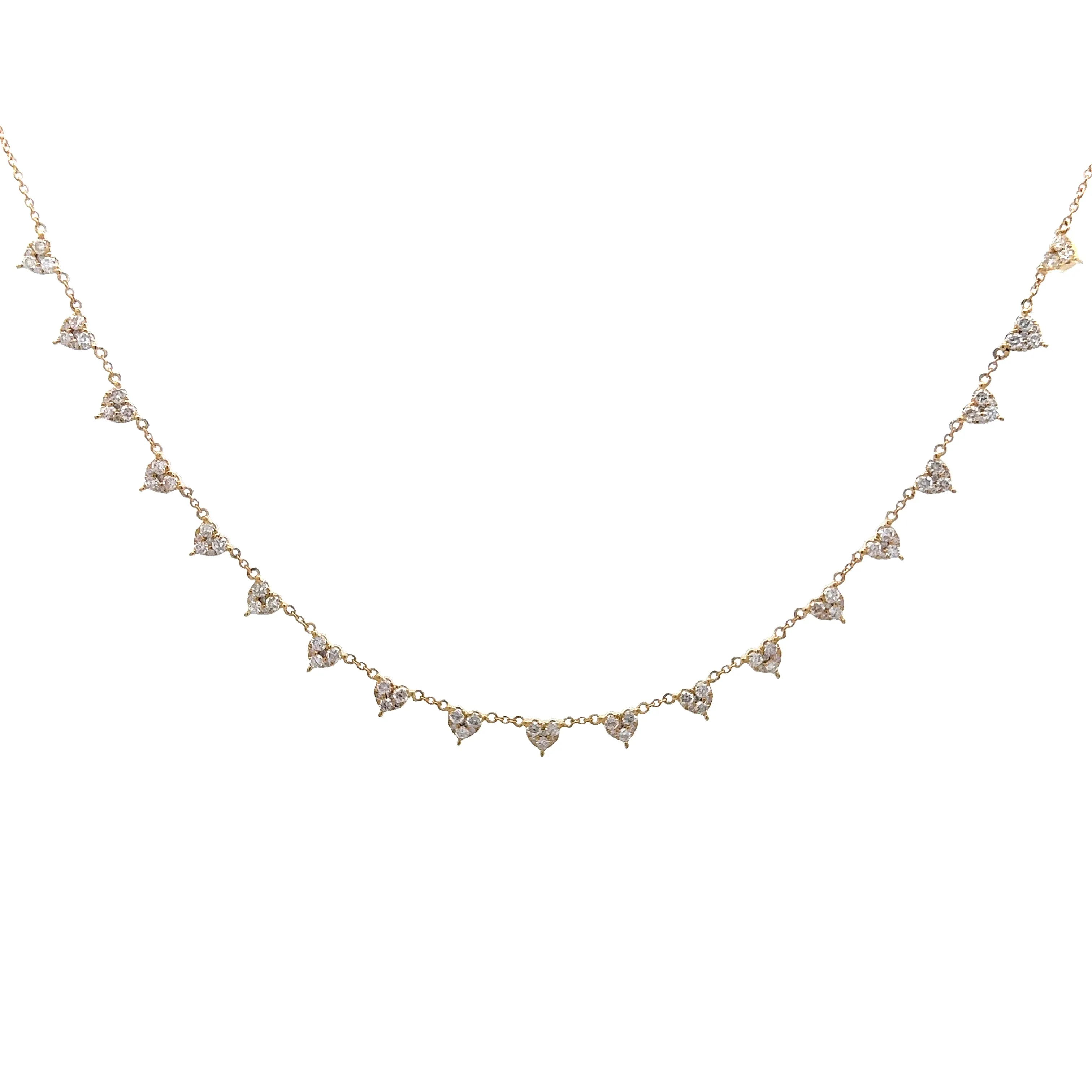 1.01 Pave Diamond Necklace in 14k Yellow Gold