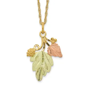 10K Tri-Color Gold Necklace with Elegant Black Hills Themed Pendant