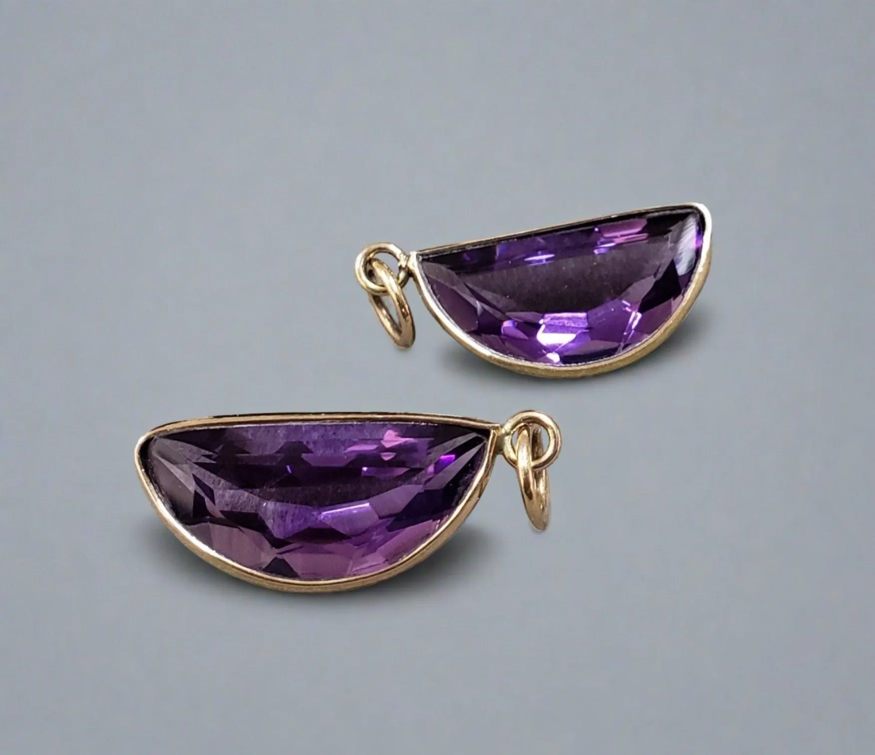 14k Amethyst Moon Pendant Gold