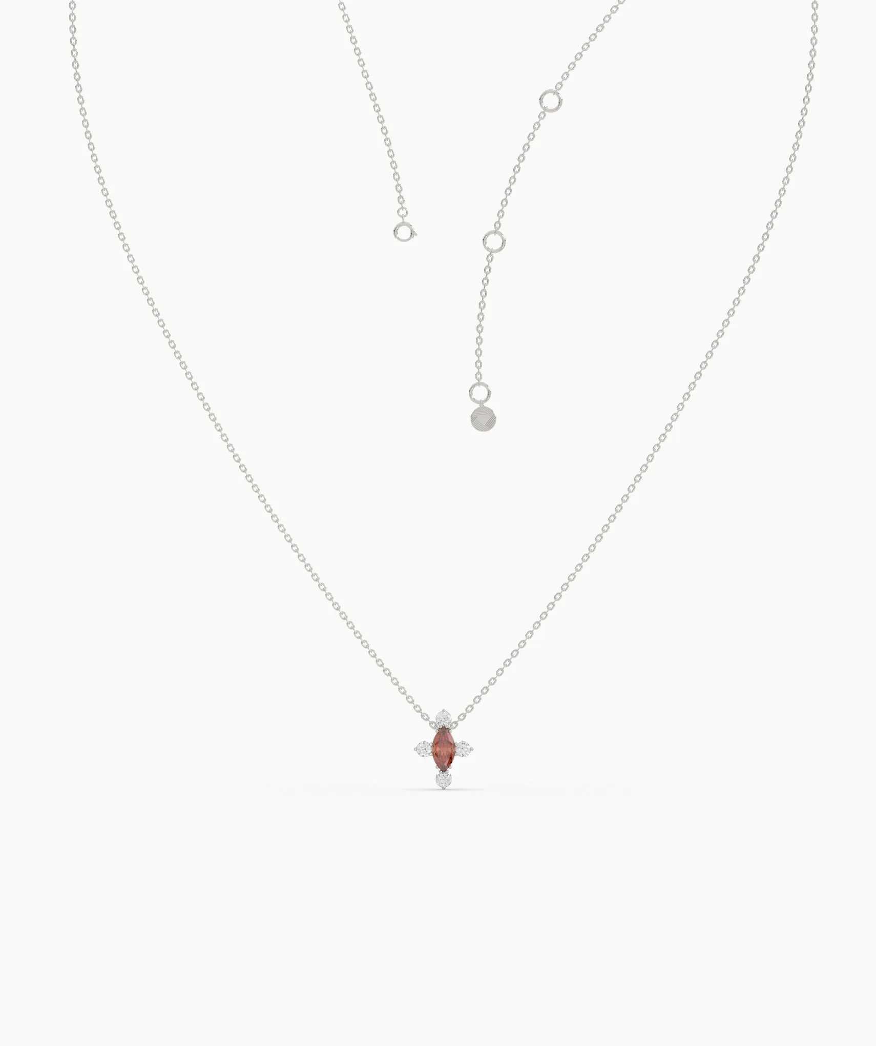 14K Gold Garnet & Diamond Necklace