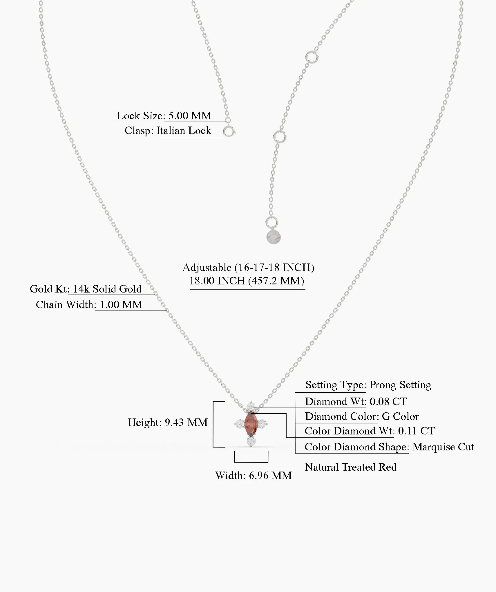 14K Gold Garnet & Diamond Necklace