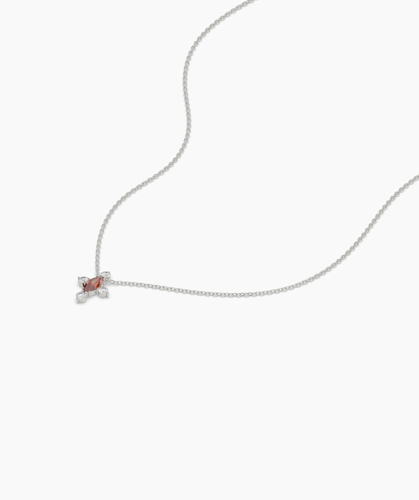 14K Gold Garnet & Diamond Necklace
