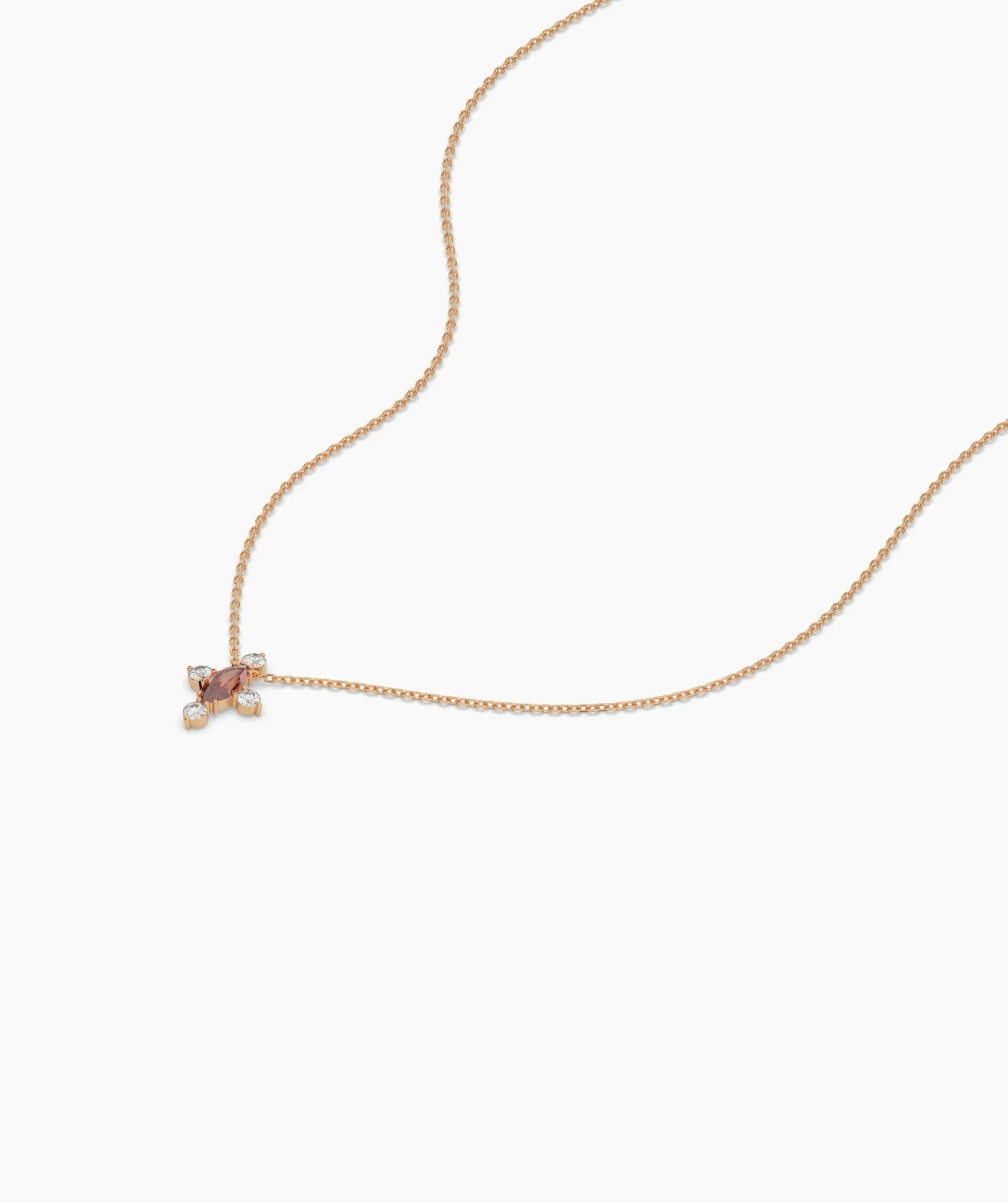 14K Gold Garnet & Diamond Necklace