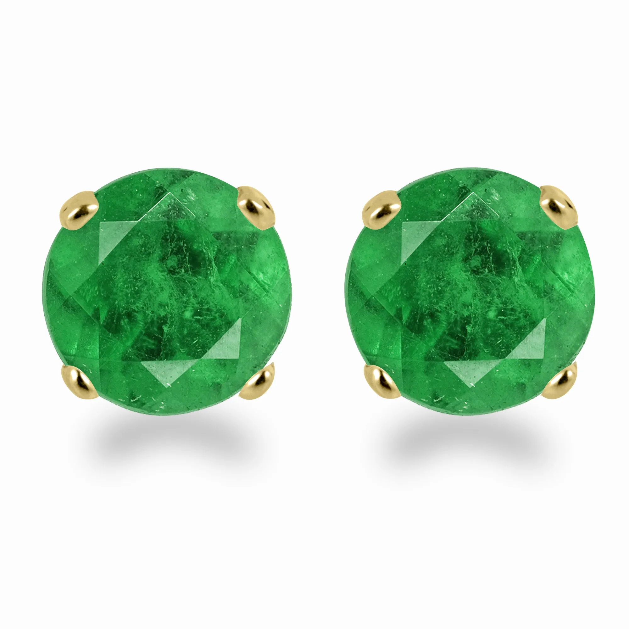 14K Gold Garnet Stud Earrings with Elegant 5mm Round Design