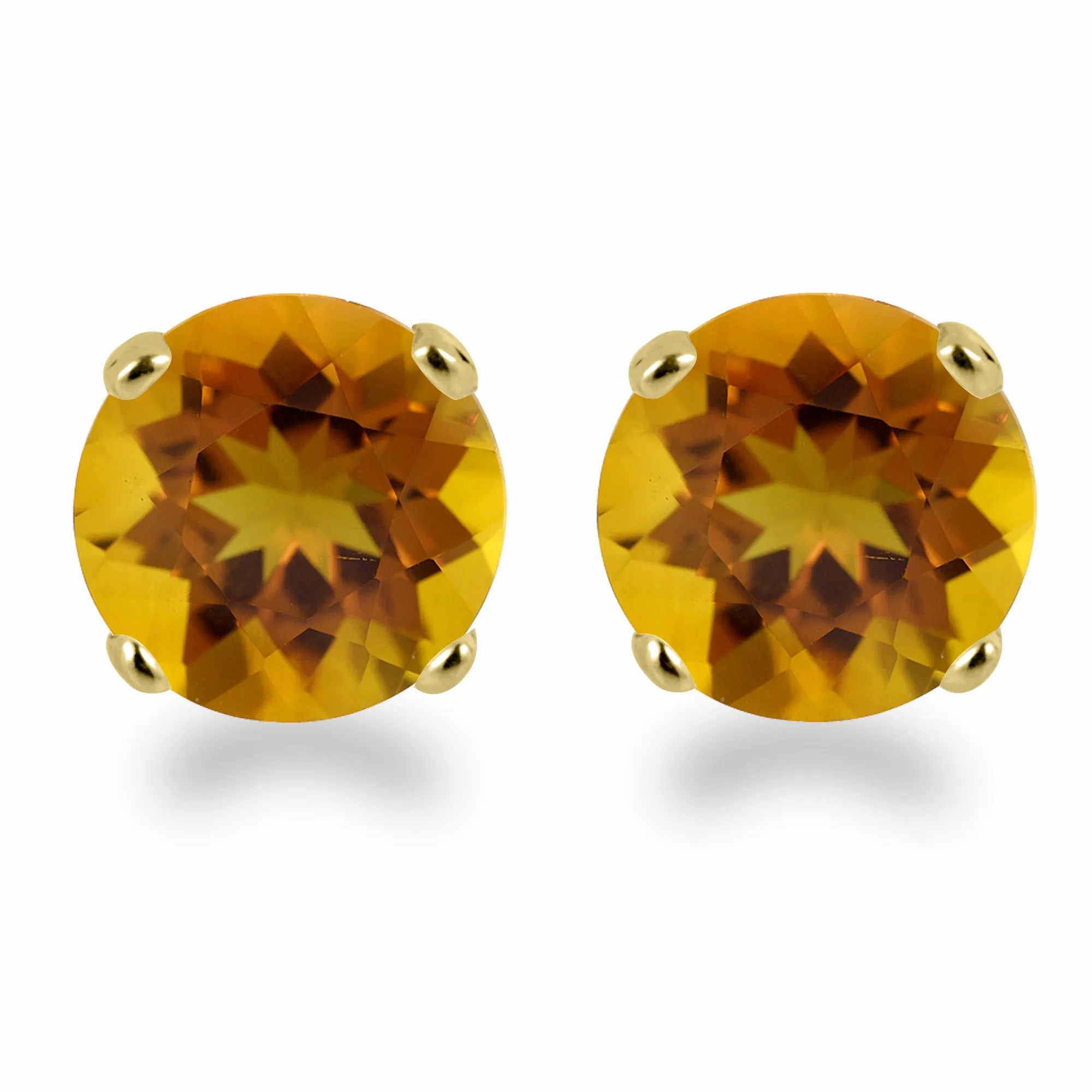 14K Gold Garnet Stud Earrings with Elegant 5mm Round Design
