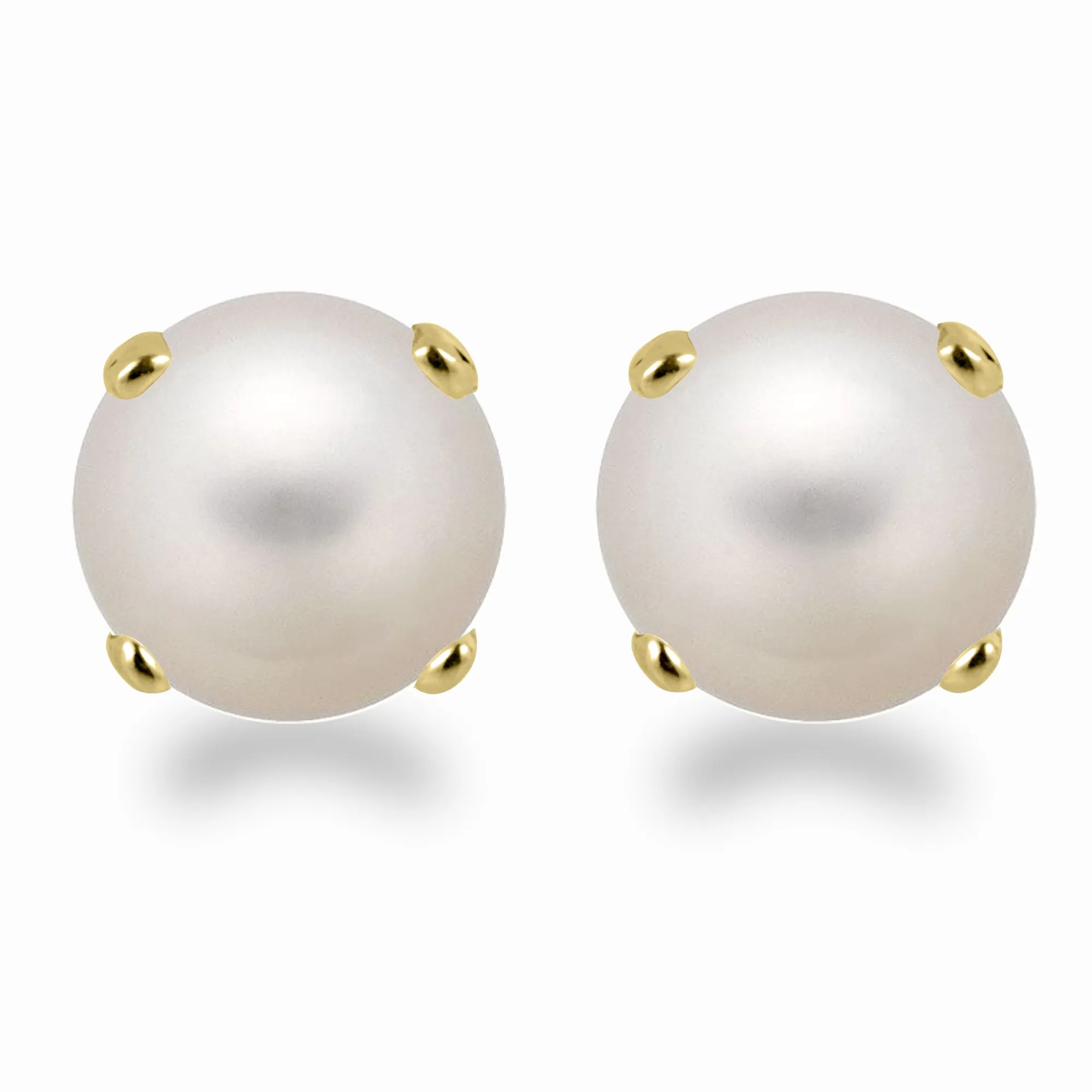14K Gold Garnet Stud Earrings with Elegant 5mm Round Design