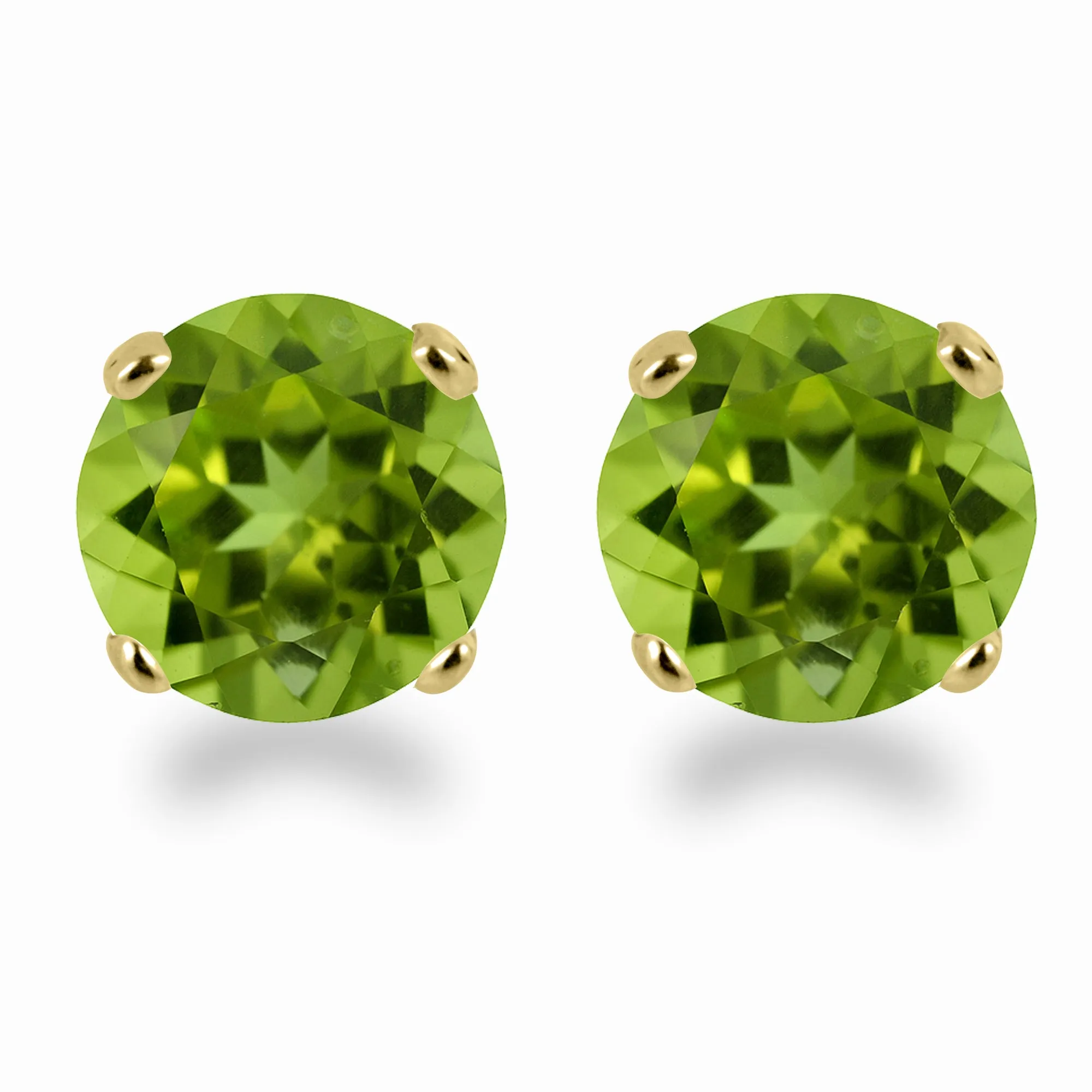 14K Gold Garnet Stud Earrings with Elegant 5mm Round Design