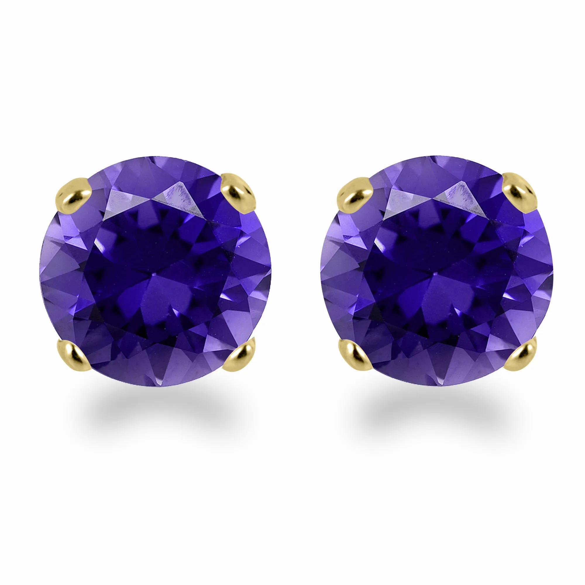 14K Gold Garnet Stud Earrings with Elegant 5mm Round Design