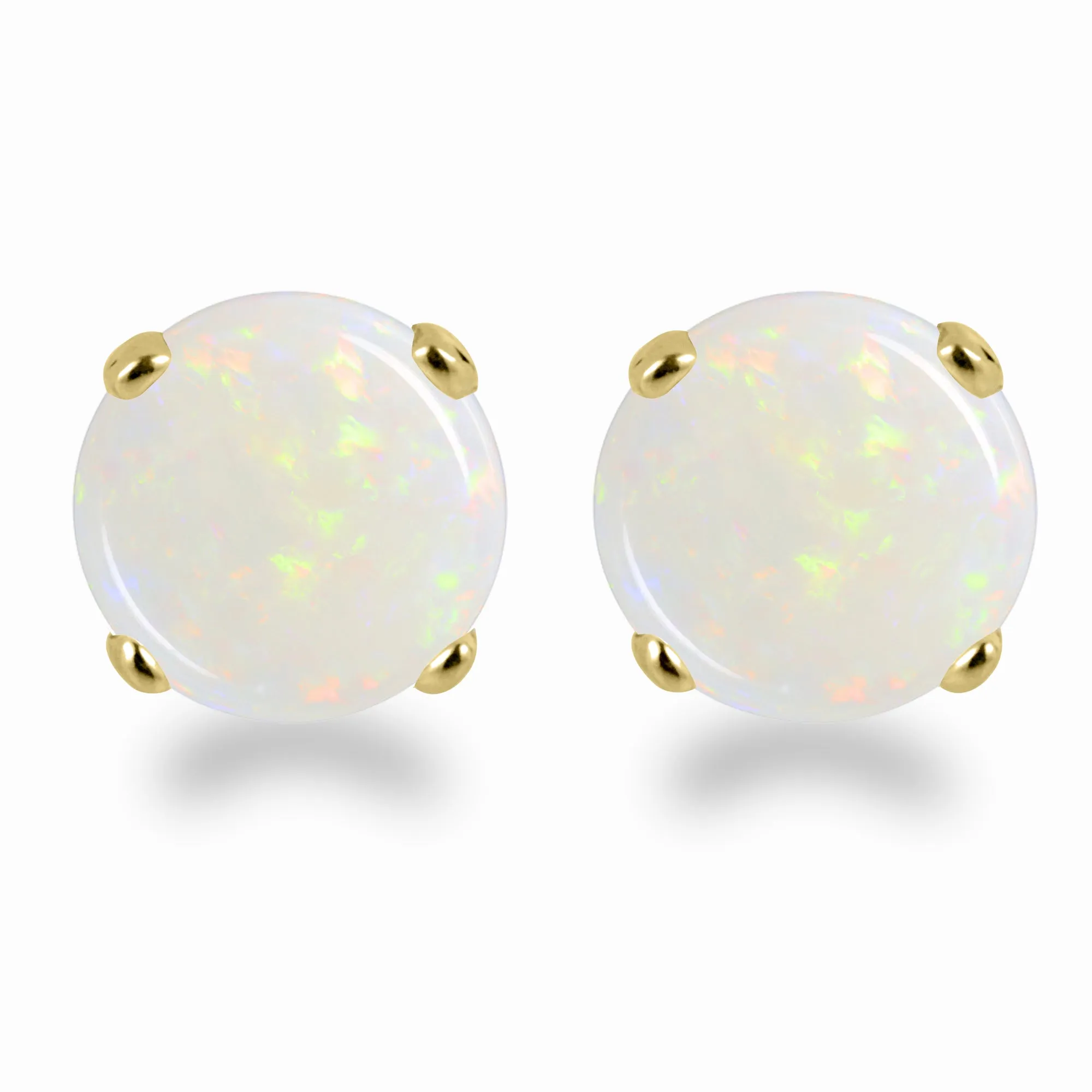 14K Gold Garnet Stud Earrings with Elegant 5mm Round Design