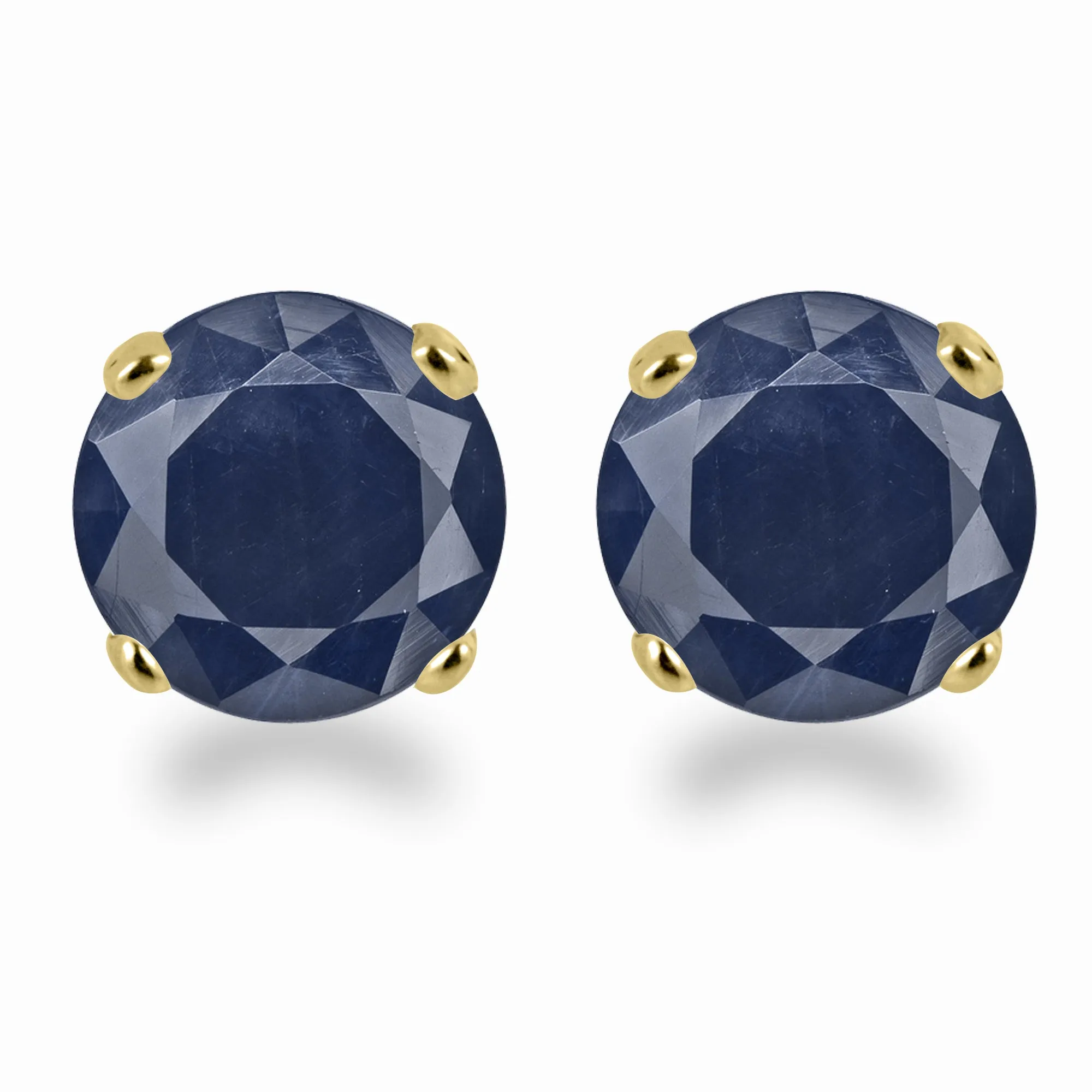 14K Gold Garnet Stud Earrings with Elegant 5mm Round Design