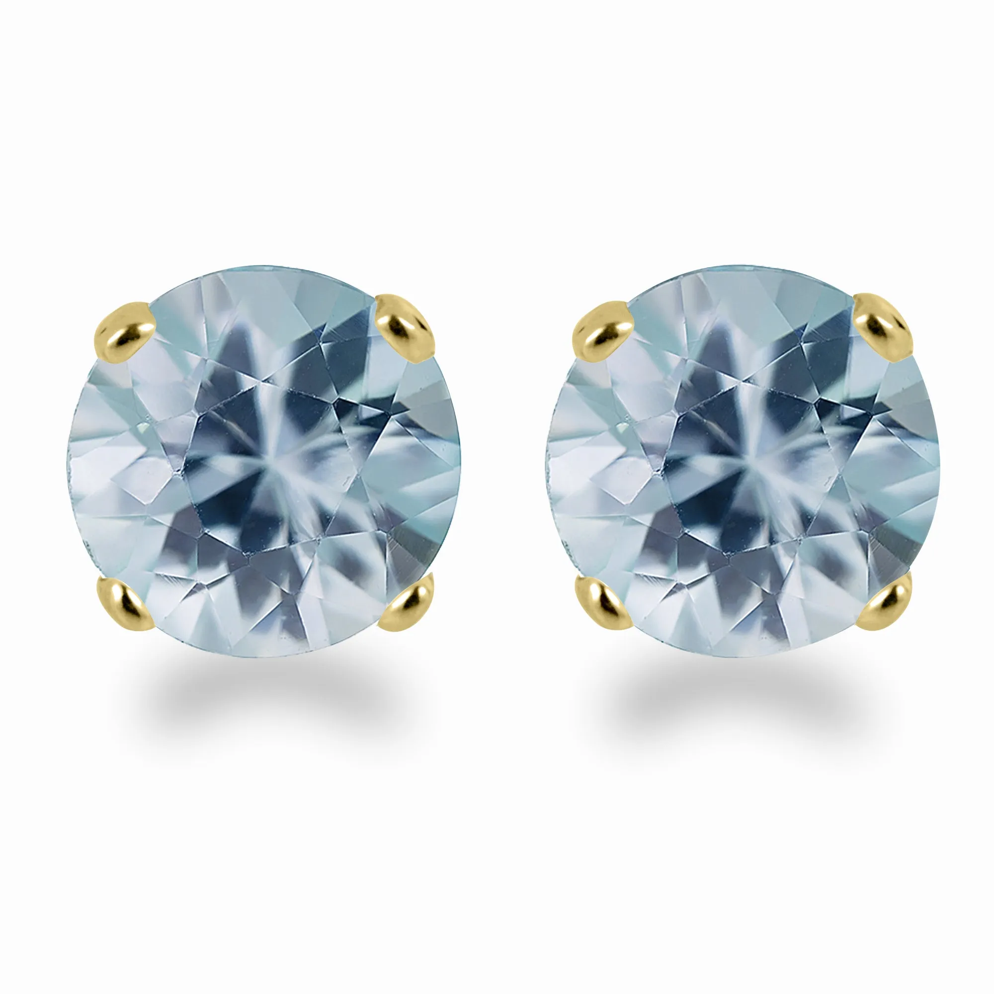 14K Gold Garnet Stud Earrings with Elegant 5mm Round Design