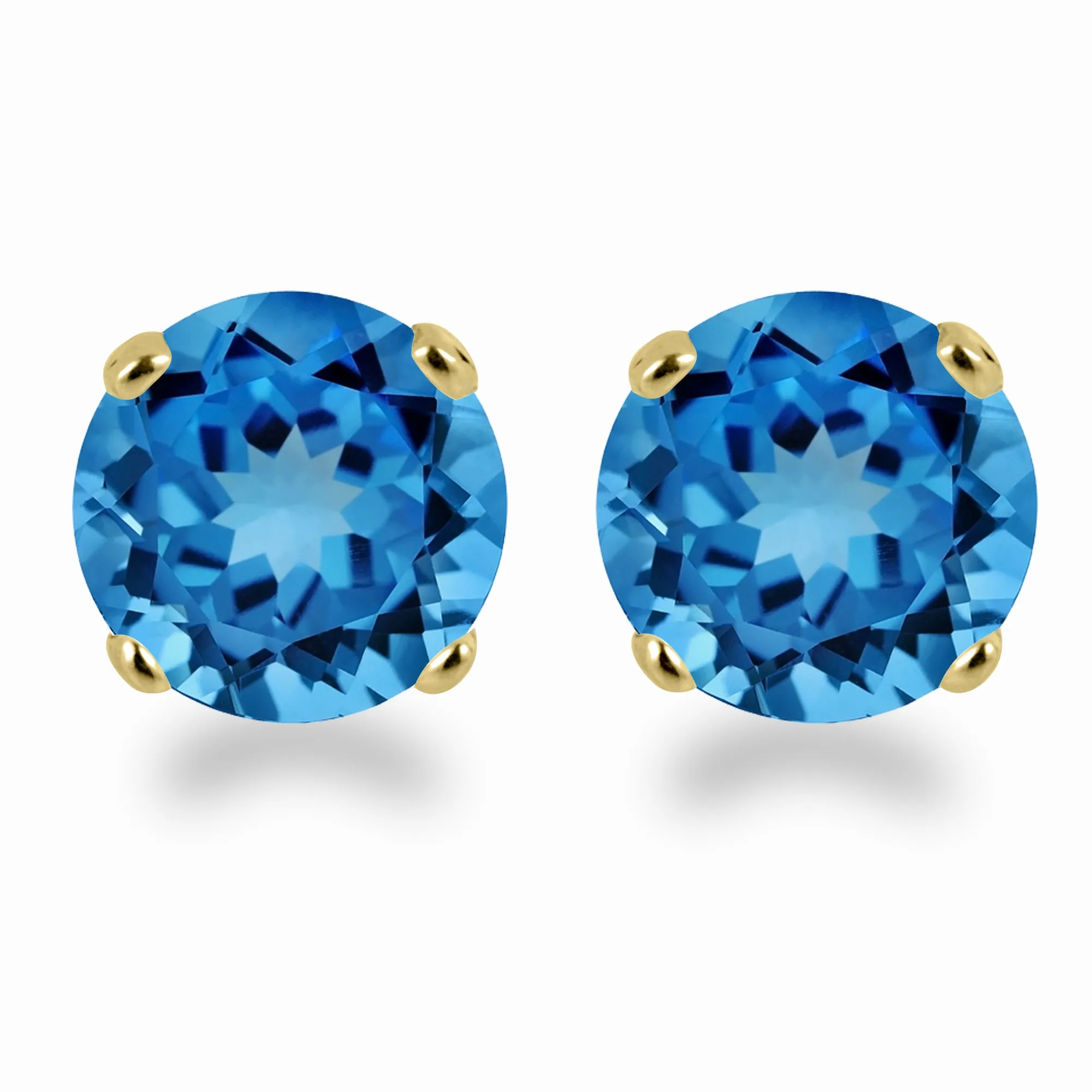 14K Gold Garnet Stud Earrings with Elegant 5mm Round Design