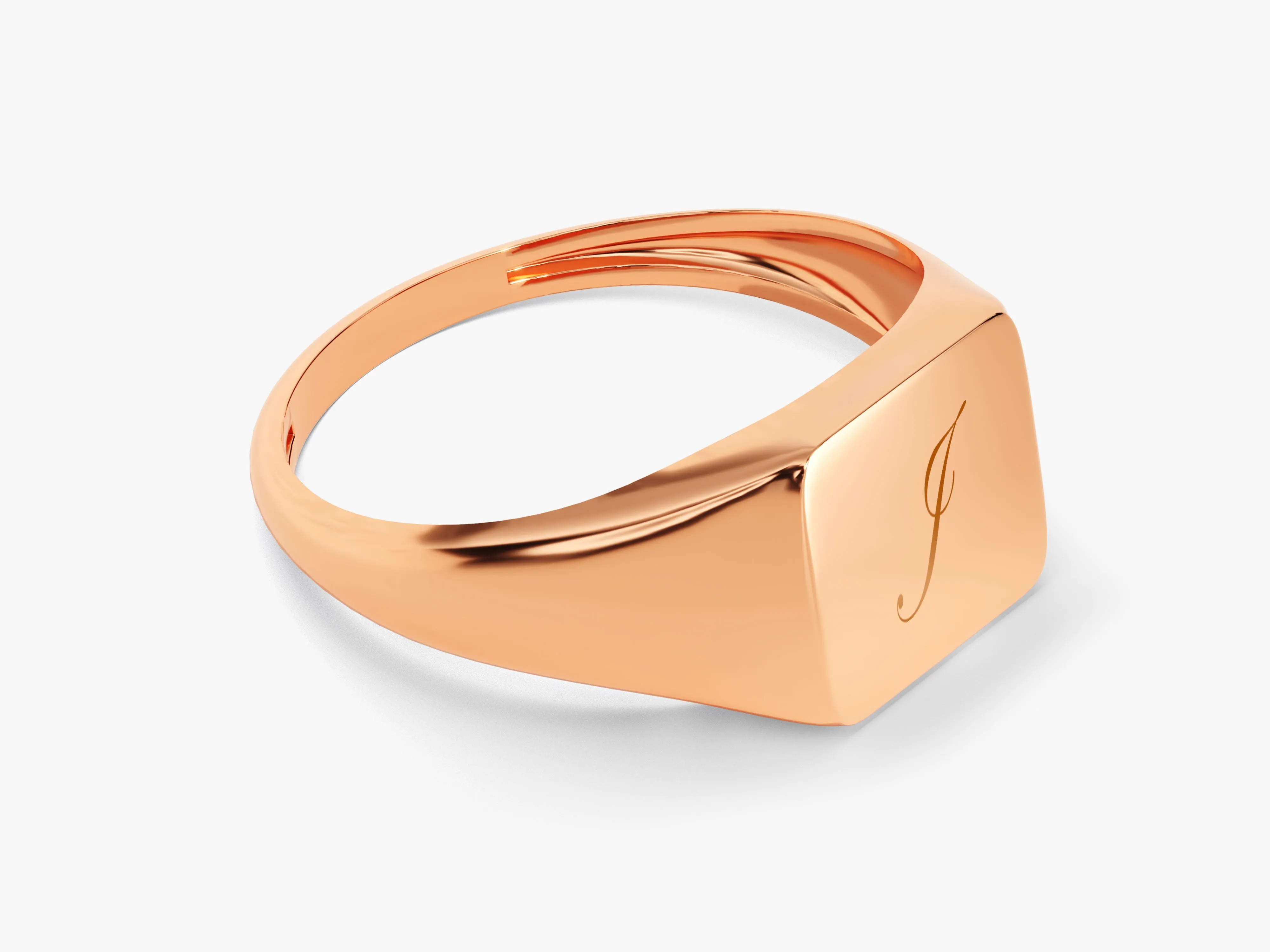 14k Gold Personalized Square Signet Ring