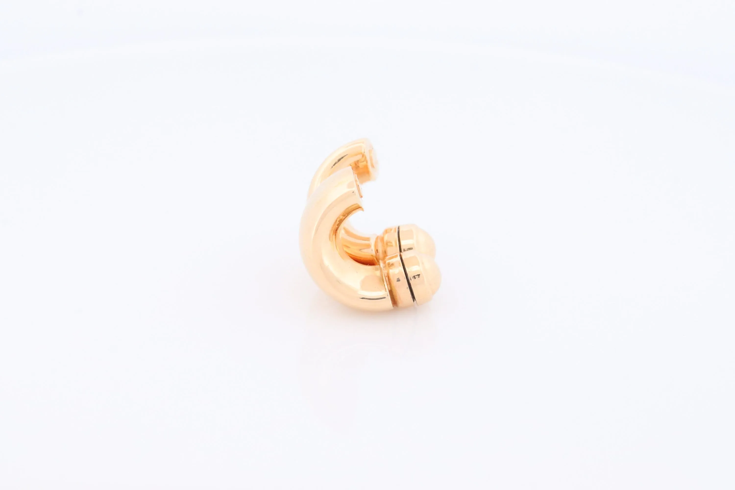 14k Gold Puffed Hollow HOOP Clip On Earrings. Large HOOP earrings Magnetic Hoops for Unpierced Ears. Wide Hoops. st72