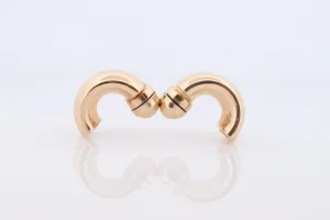 14k Gold Puffed Hollow HOOP Clip On Earrings. Large HOOP earrings Magnetic Hoops for Unpierced Ears. Wide Hoops. st72