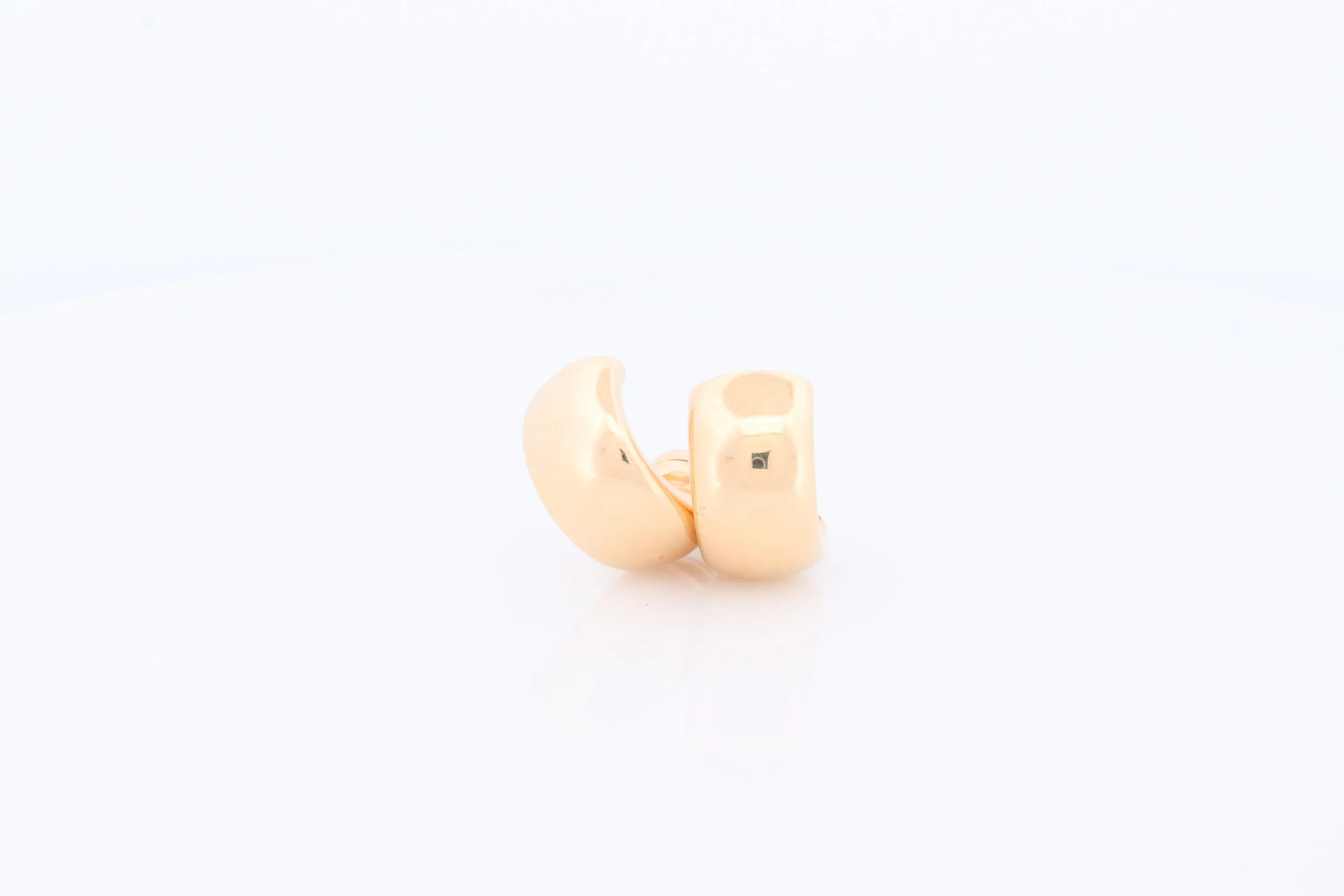 14k Gold Puffed Hollow HOOP Clip On Earrings. Large HOOP earrings Magnetic Hoops for Unpierced Ears. Wide Hoops. st72