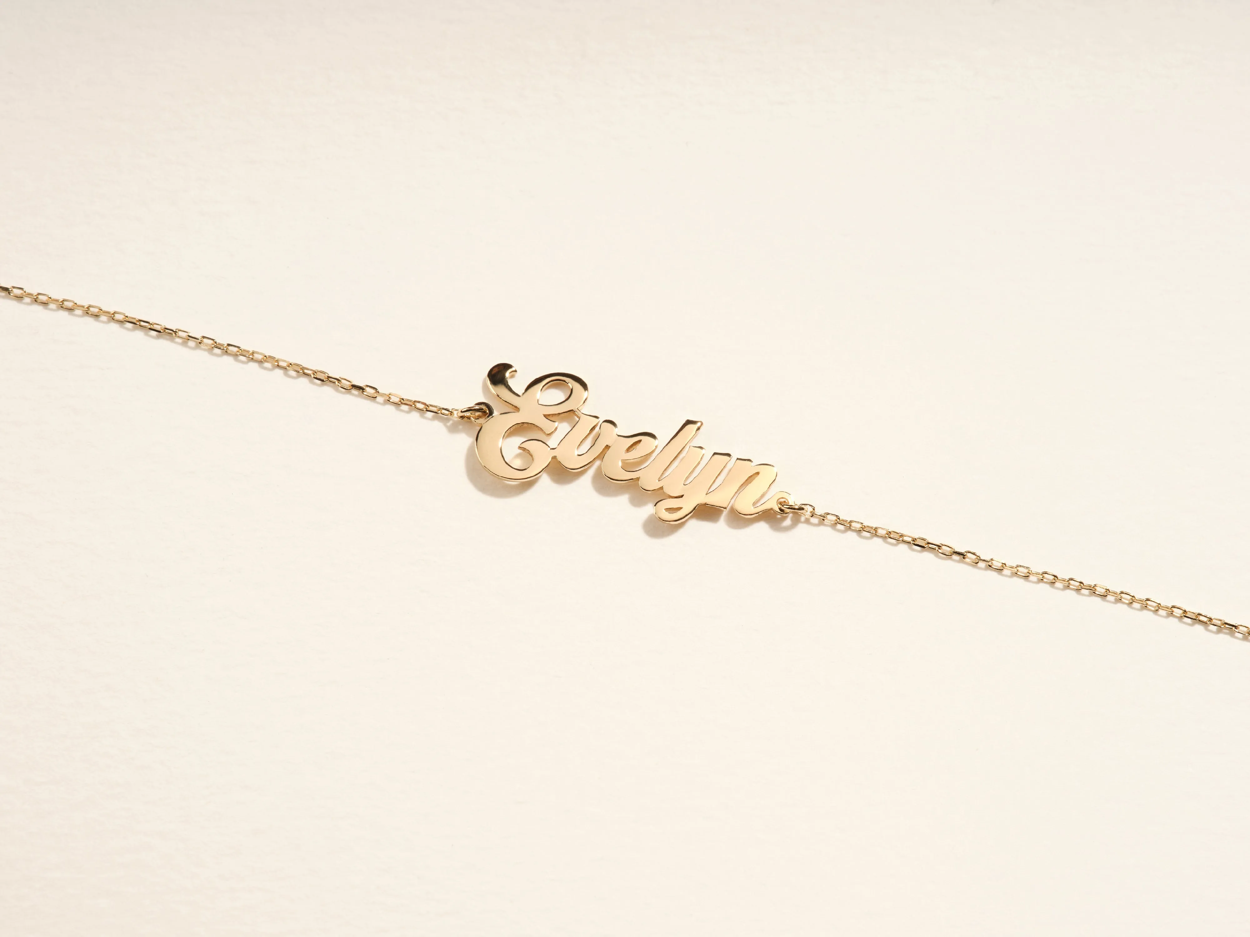 14k Solid Gold Bold Name Bracelet