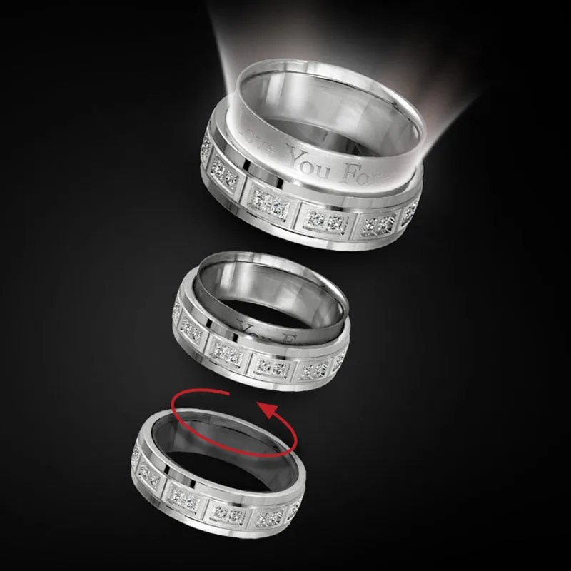 14K White Gold Men's Band with Hidden Message and Diamond Sleeve Custom Made