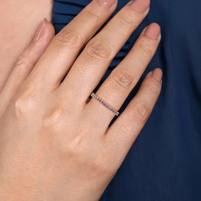14KY Amethyst Stackable Ring
