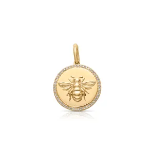 14KY Diamond Edge Bee Disc Charm