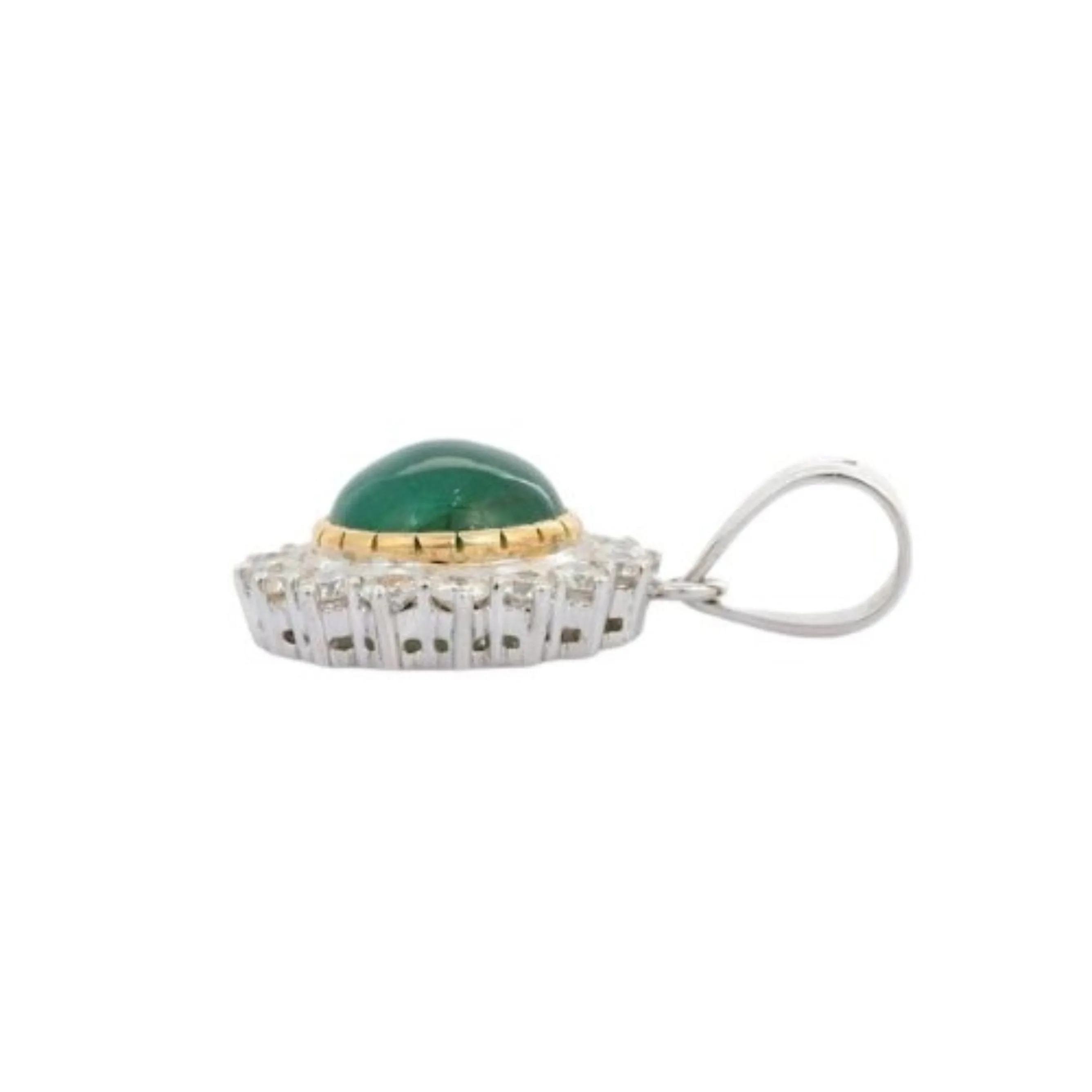 18K Gold Emerald Pendant
