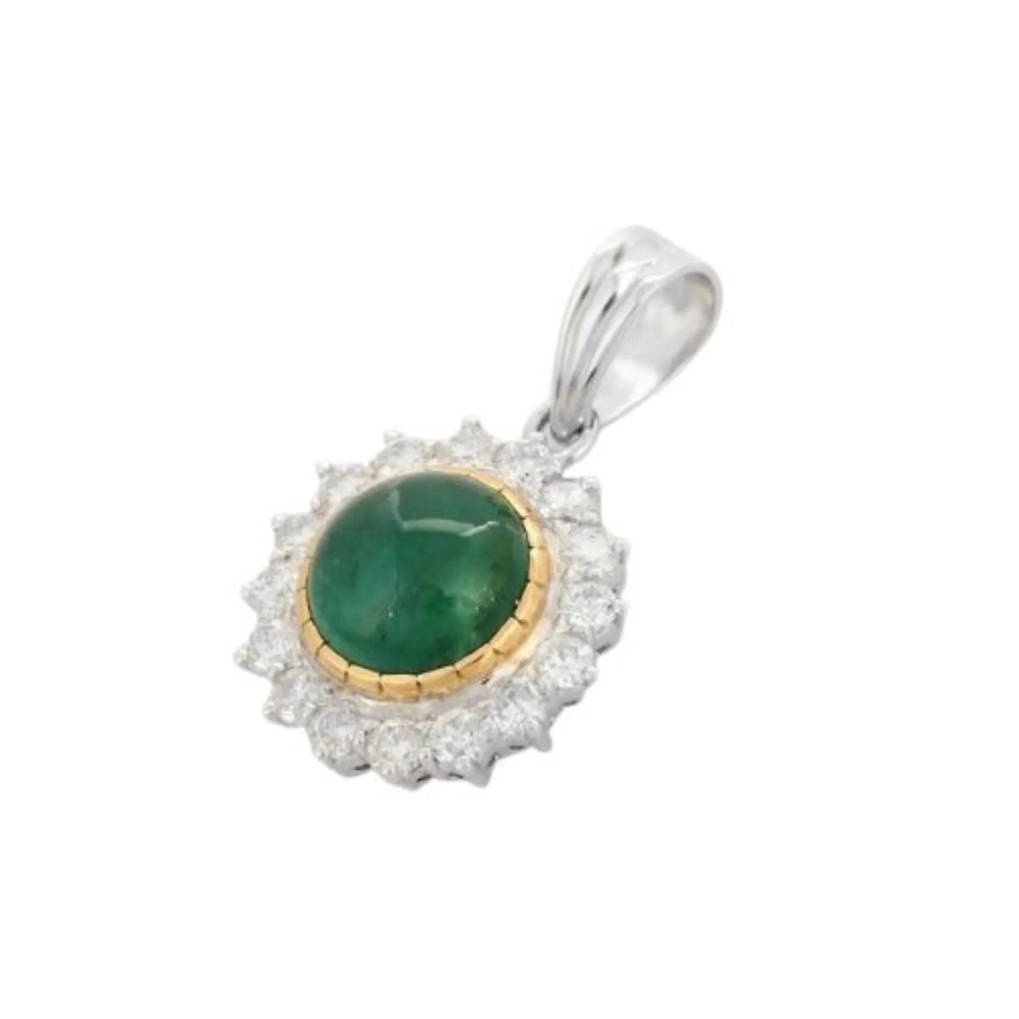 18K Gold Emerald Pendant