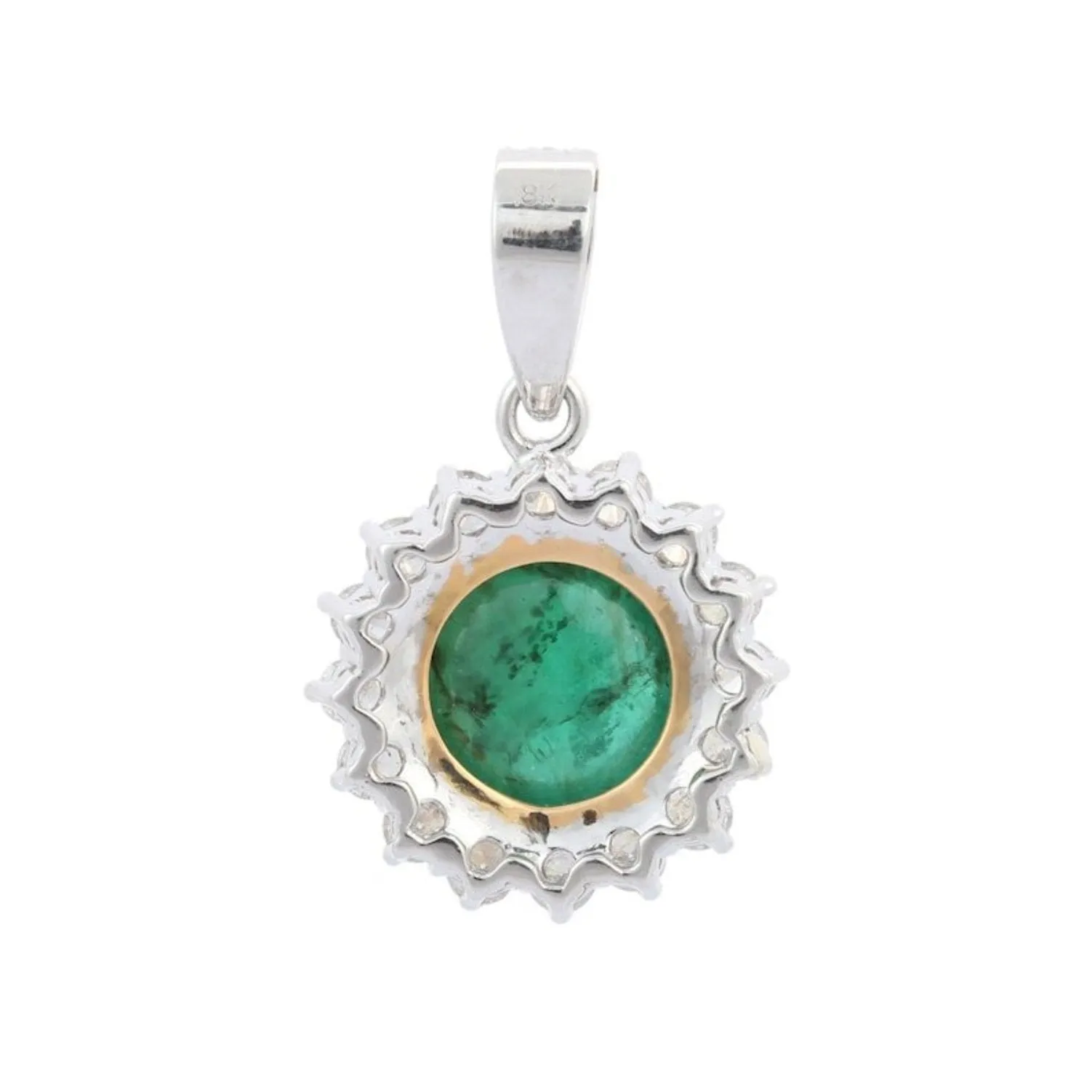 18K Gold Emerald Pendant