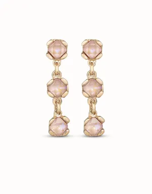 18K Gold-Plated Sublime Pink Earrings - Pink Crystals