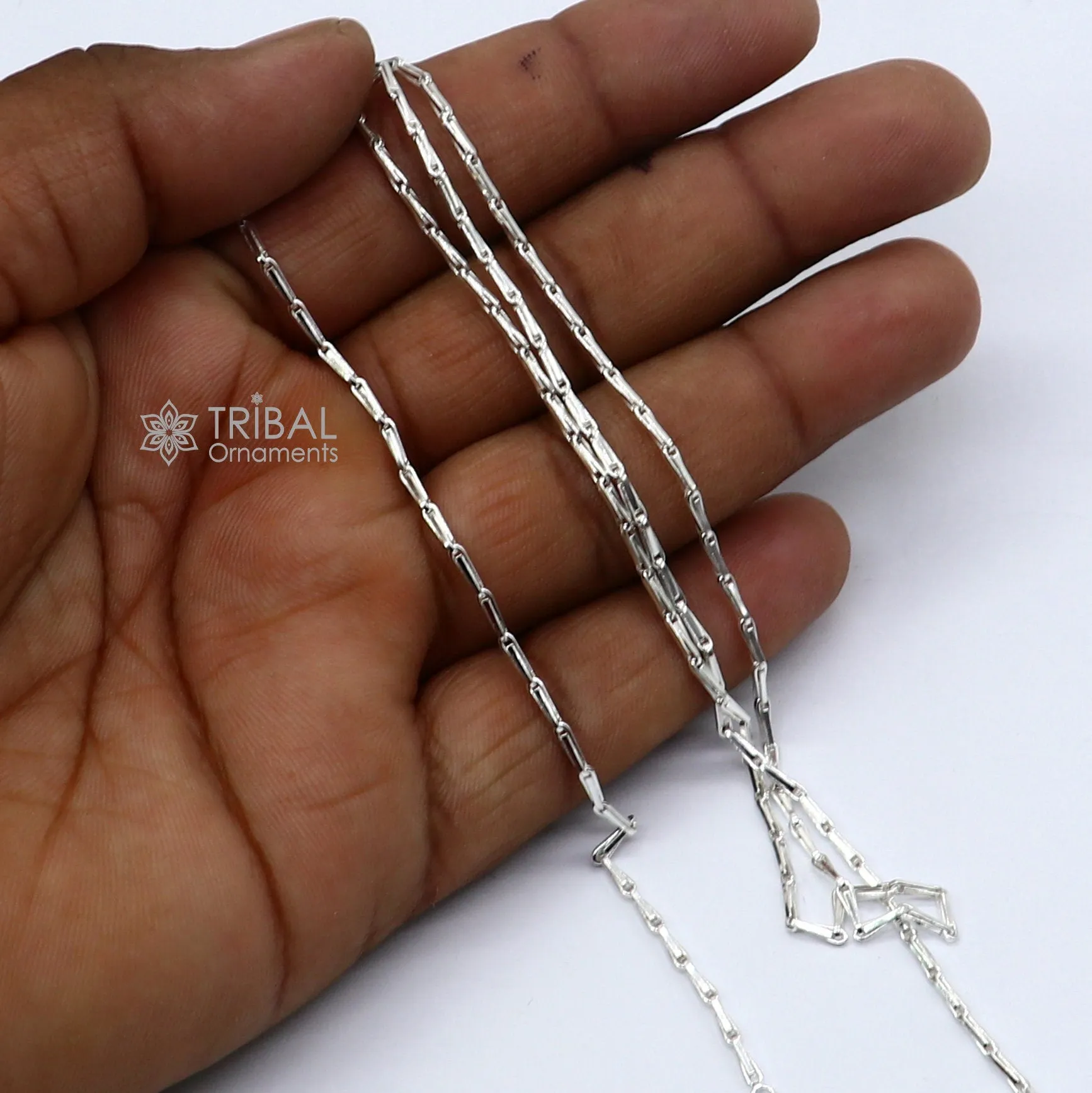 24 inches 1.5mm handmade unique chain 925 sterling silver chain, plain bright silver trendy style boy's girls chain ch595