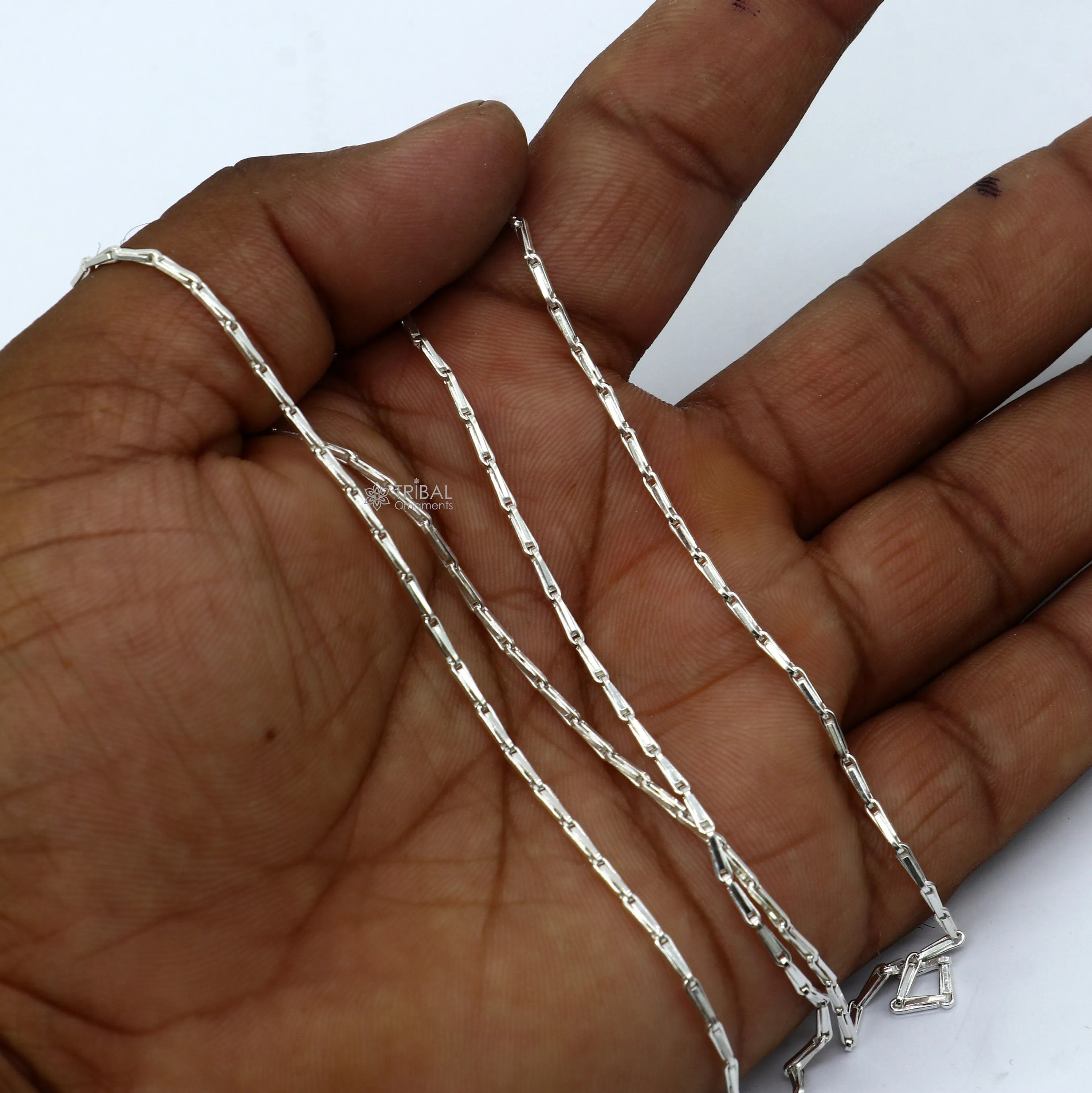 24 inches 1.5mm handmade unique chain 925 sterling silver chain, plain bright silver trendy style boy's girls chain ch595