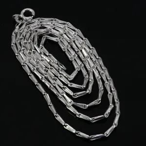 24 inches 1.5mm handmade unique chain 925 sterling silver chain, plain bright silver trendy style boy's girls chain ch595