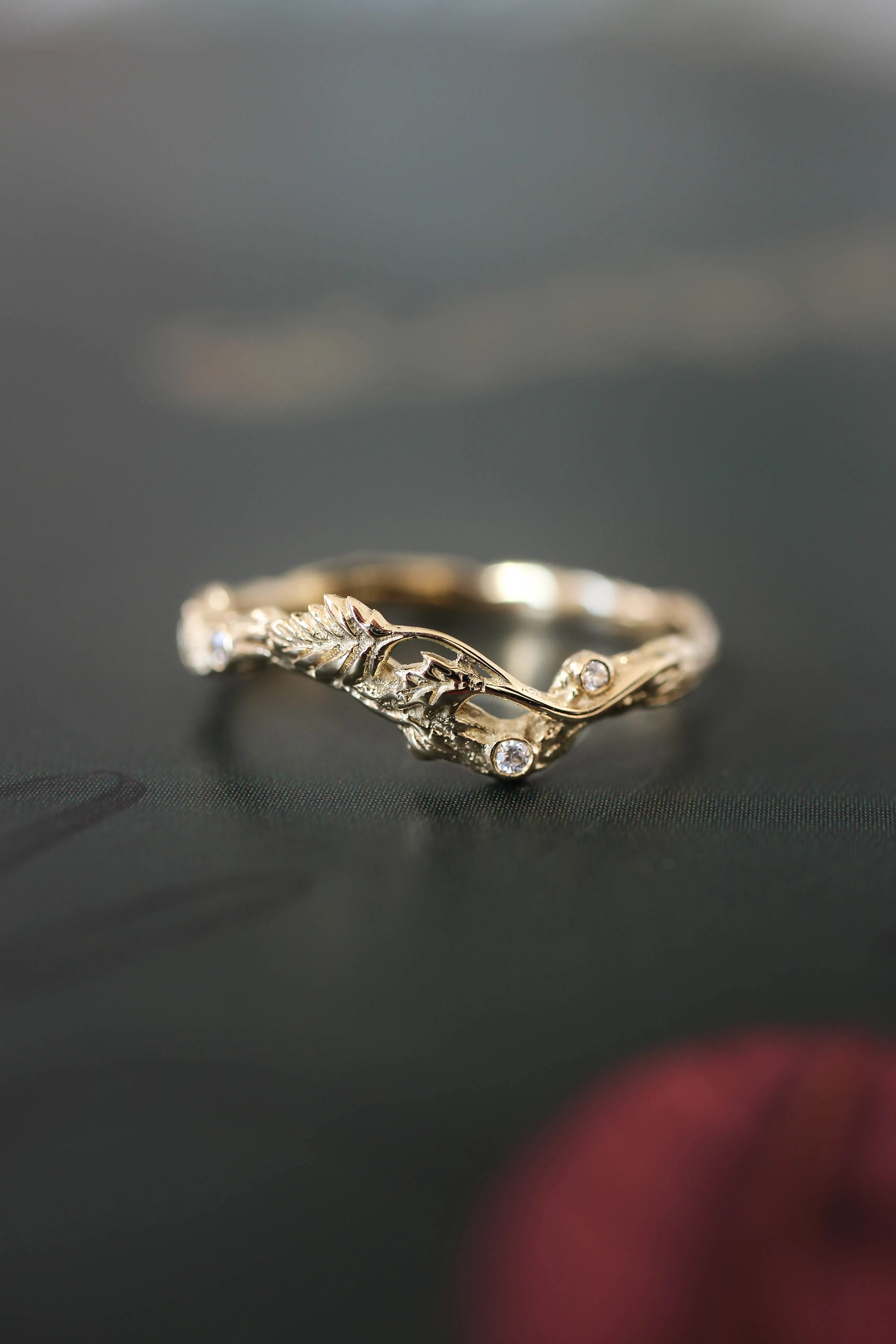3 instalments payment plan: Bridal ring set with rose flower and diamonds / Blooming Rose