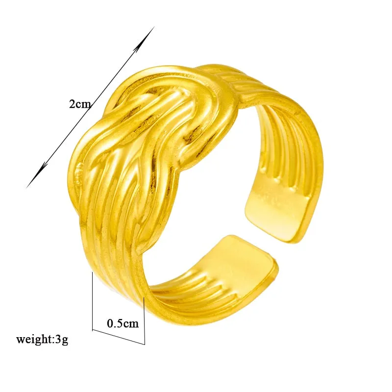 316L Stainless Steel Bowknot Adjustable Finger Ring For Women