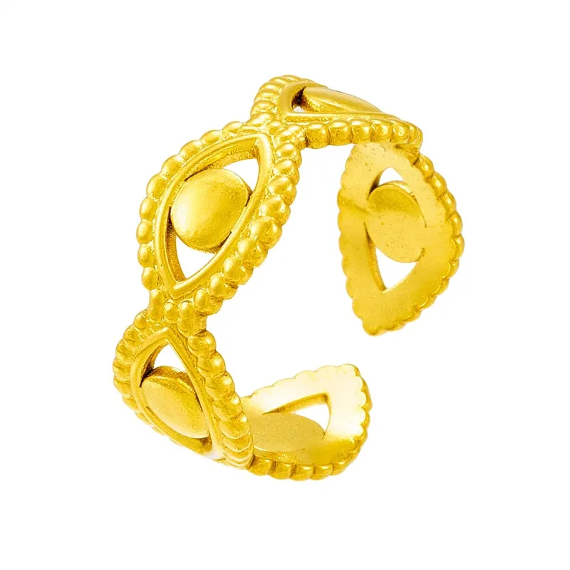 316L Stainless Steel Eye Shape Open Ring For Women