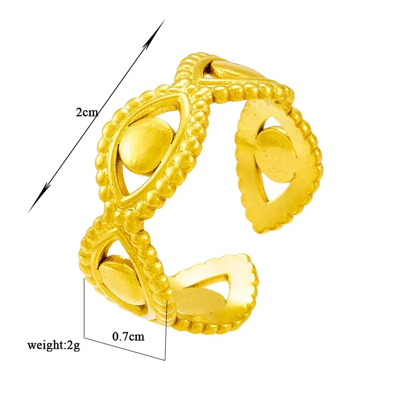 316L Stainless Steel Eye Shape Open Ring For Women