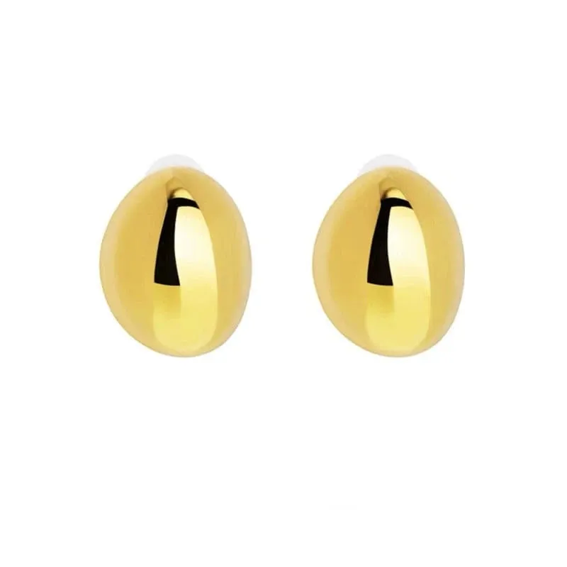 3art Simple Glossy Stylish Fashion 18K Gold Earrings