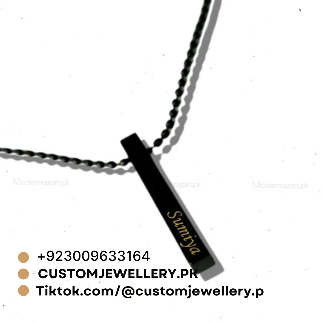3D Bar Custom Name Pendant Necklace