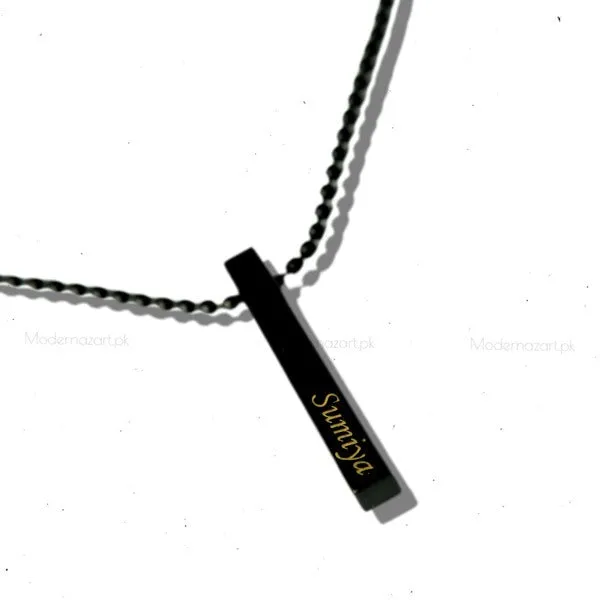 3D Bar Custom Name Pendant Necklace