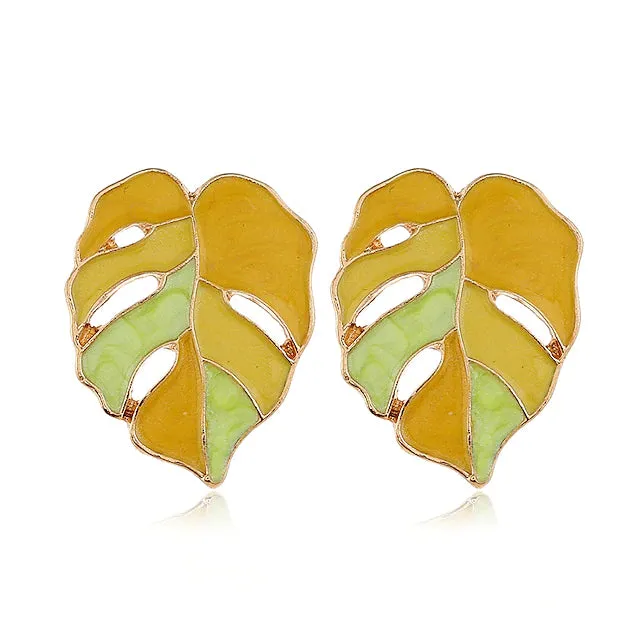 4-Pairs: Women's Vintage Leaf Fashion Earrings