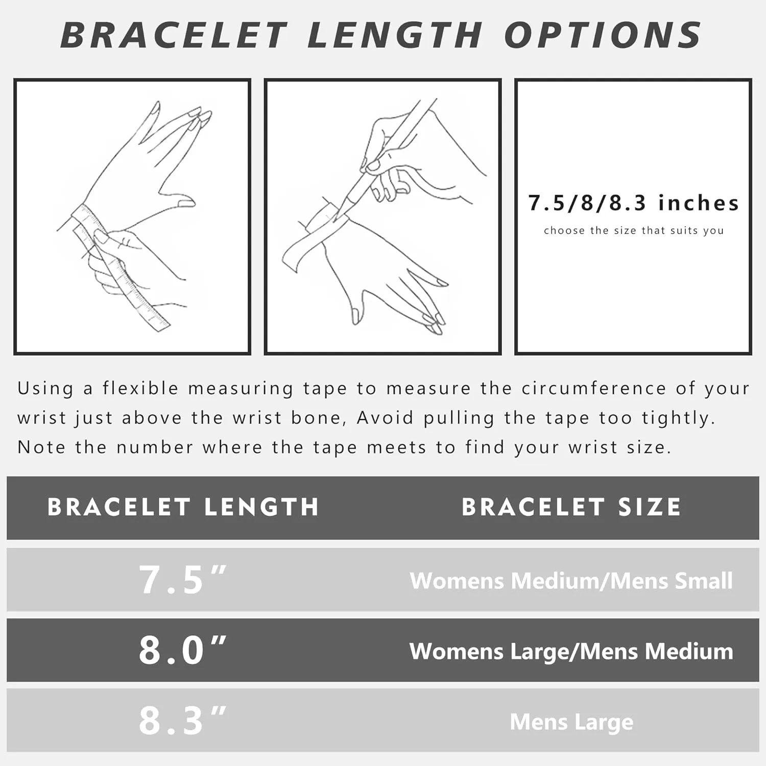 5pcs Chain Bracelets for Men Women - Stainless Steel Curb Width Rope Figaro Cuban Link Chain Bracelets Set Silver Bracelet for Men 7.5/8/8.3 Inches