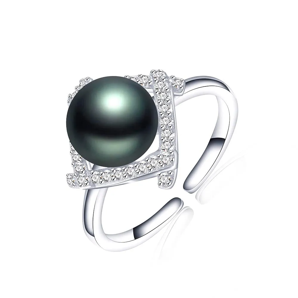 8-9mm Trendy Natural Freshwater Pearl Adjustable Ring