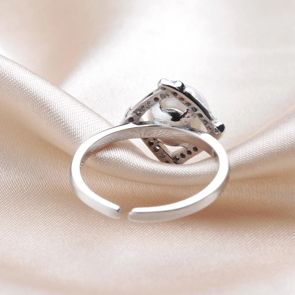 8-9mm Trendy Natural Freshwater Pearl Adjustable Ring