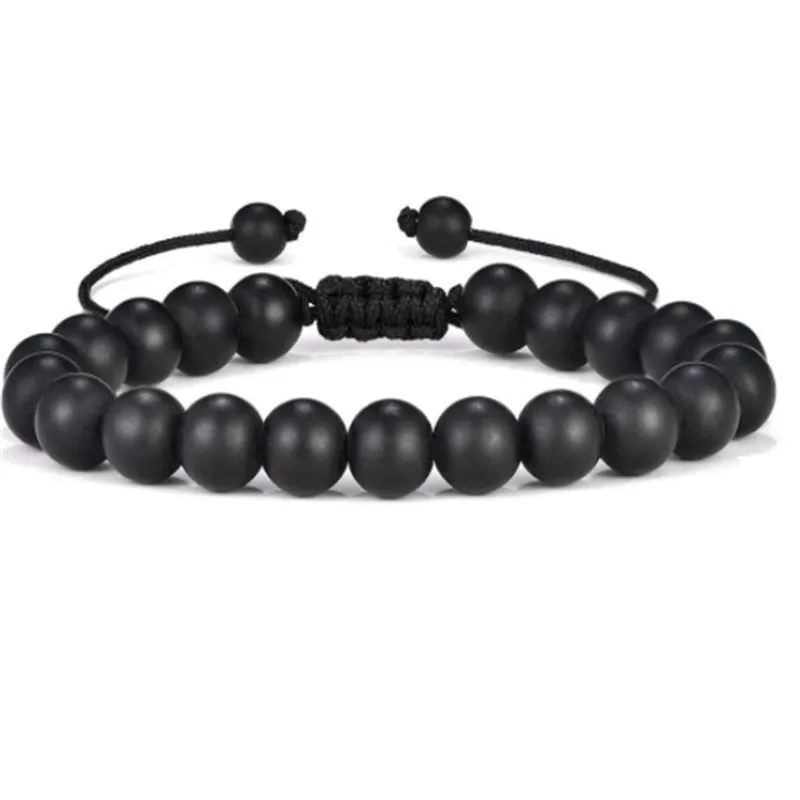 8mm Natural Yellow Tiger Eye Stone Braided Bracelet Women