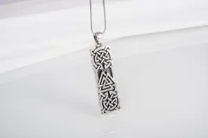 925 silver Viking pendant with Valknut and Celtic knots ornament, unique handmade jewelry