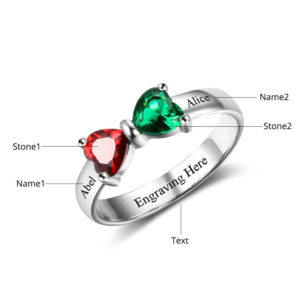 .925 Sterling Silver Birthstone and Names Rings