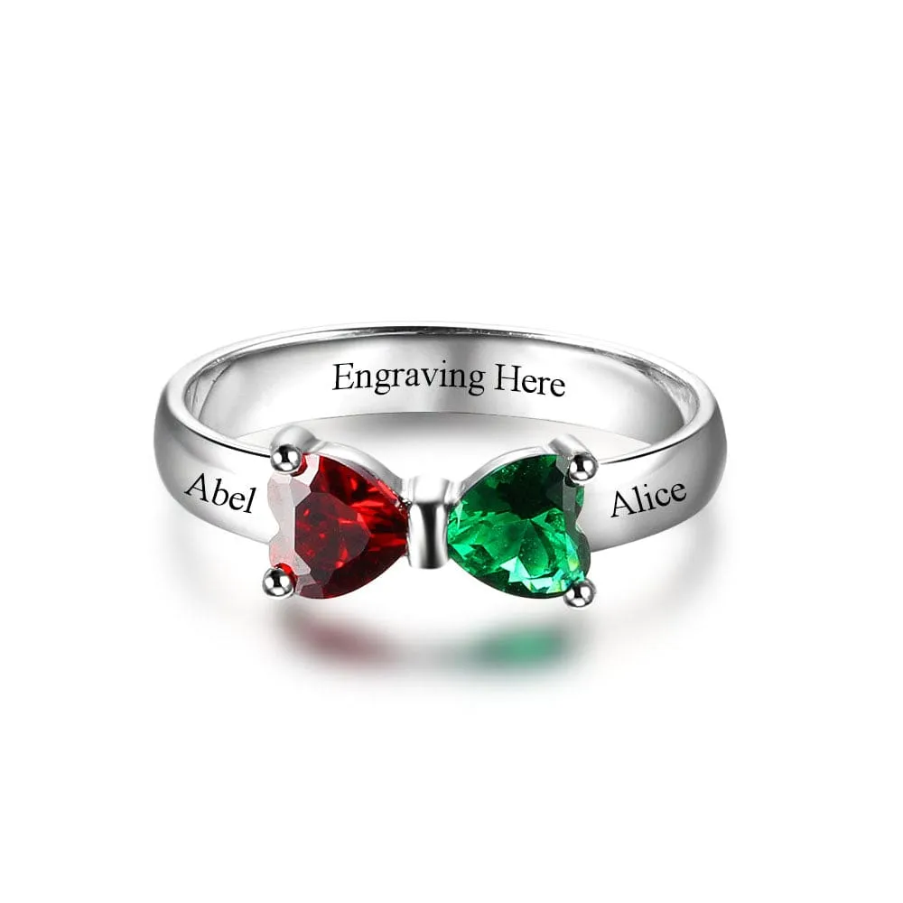.925 Sterling Silver Birthstone and Names Rings